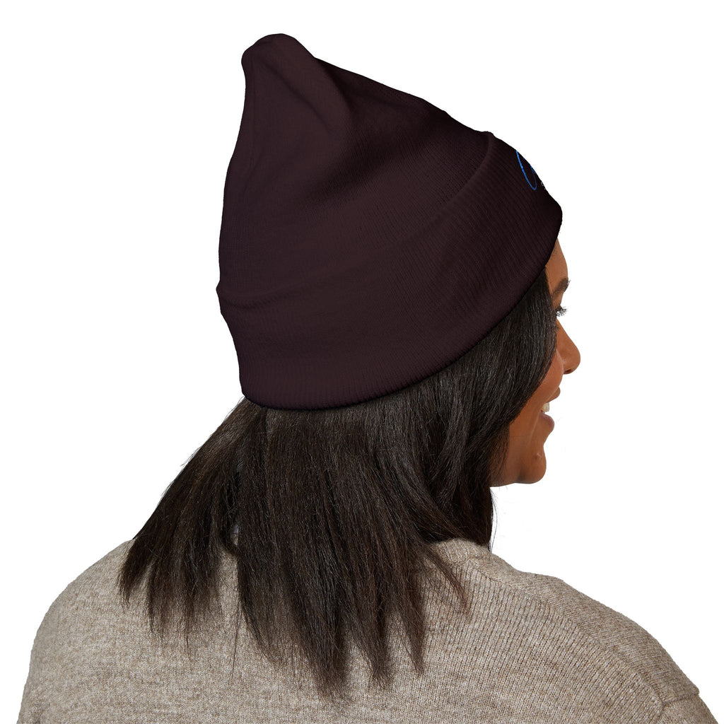 Embroidered 'Cobalt Studio' Classic Cuffed Beanie — Cozy Logo Knit Hat