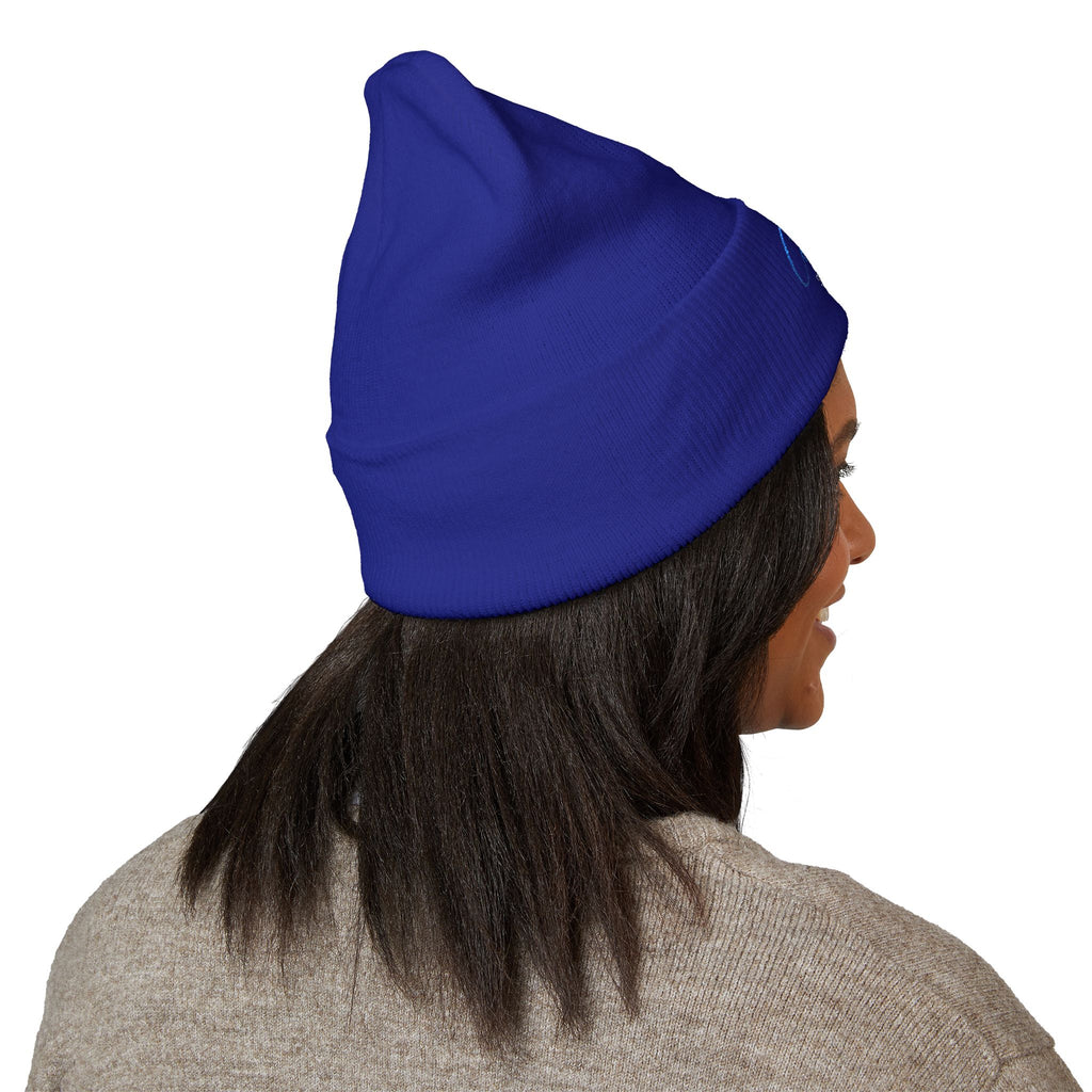 Embroidered 'Cobalt Studio' Classic Cuffed Beanie — Cozy Logo Knit Hat