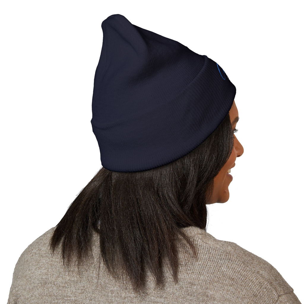 Embroidered 'Cobalt Studio' Classic Cuffed Beanie — Cozy Logo Knit Hat