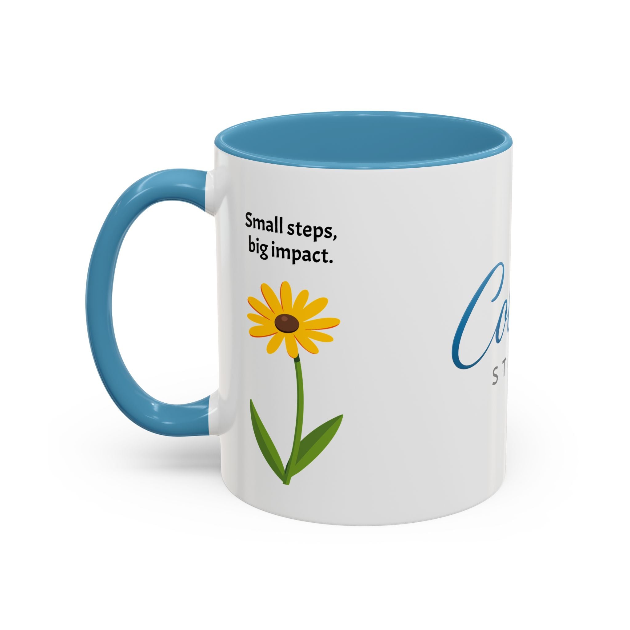 Cobart Studio Branded Accent Coffee Mug – 11/15oz Ceramic Mug (Black Handle & Rim)