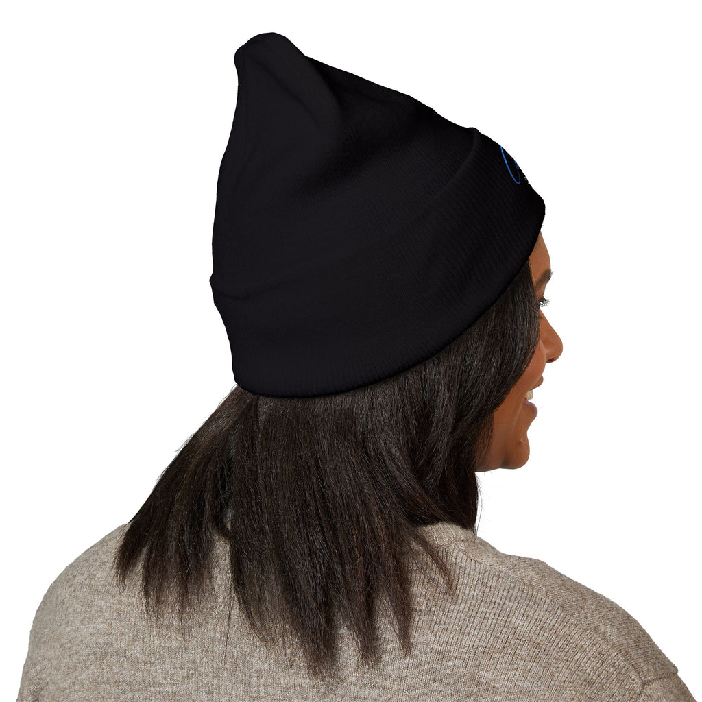 Embroidered 'Cobalt Studio' Classic Cuffed Beanie — Cozy Logo Knit Hat