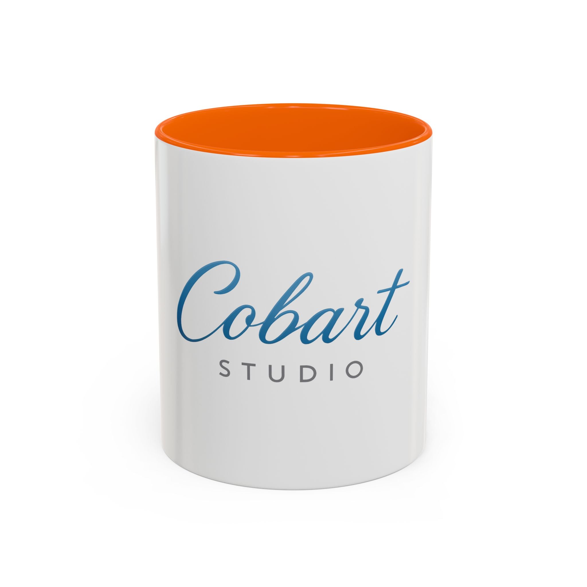 Cobart Studio Branded Accent Coffee Mug – 11/15oz Ceramic Mug (Black Handle & Rim)