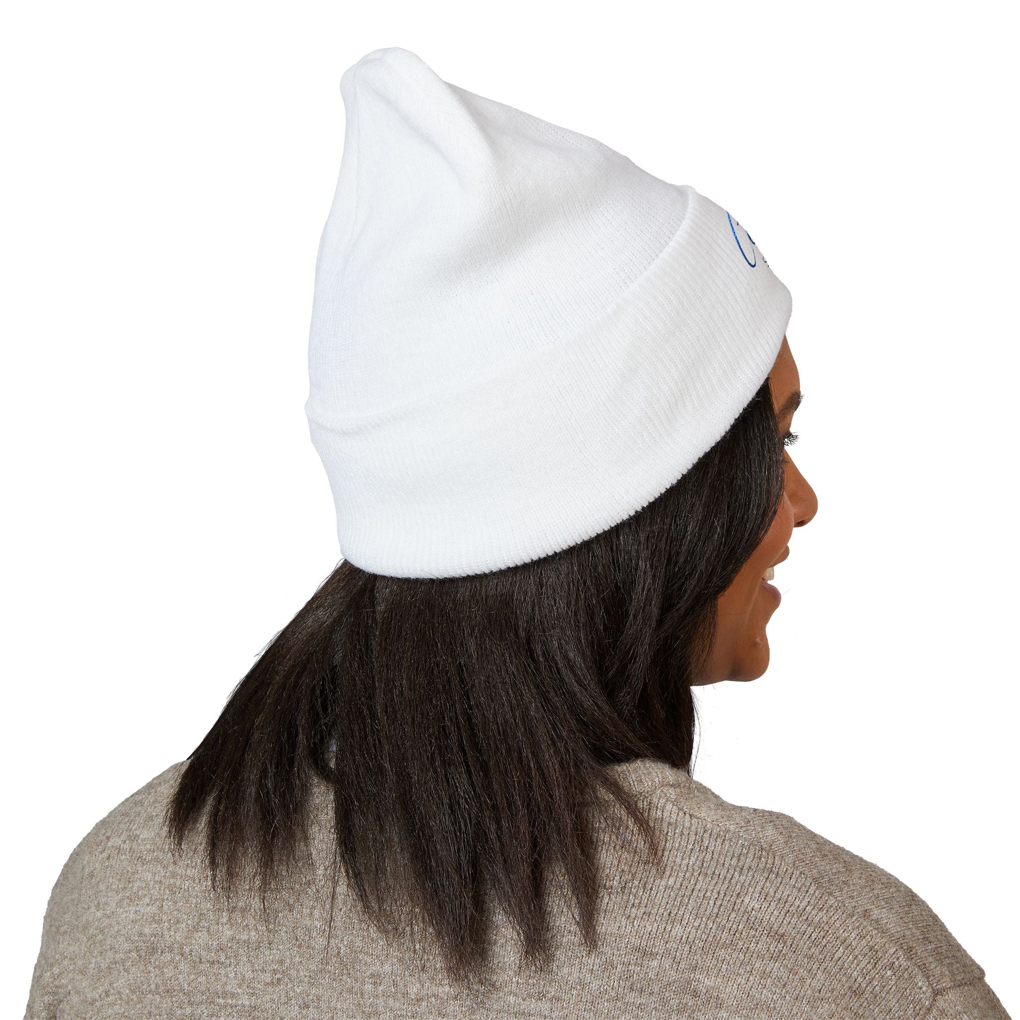 Embroidered 'Cobalt Studio' Classic Cuffed Beanie — Cozy Logo Knit Hat