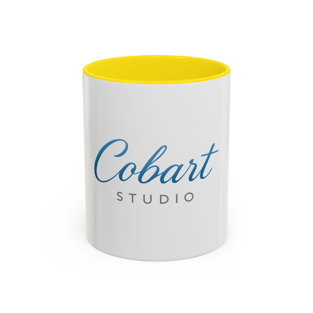 Copy of Cobart Studio Branded Accent Coffee Mug – 11/15oz Ceramic Mug (Black Handle & Rim)