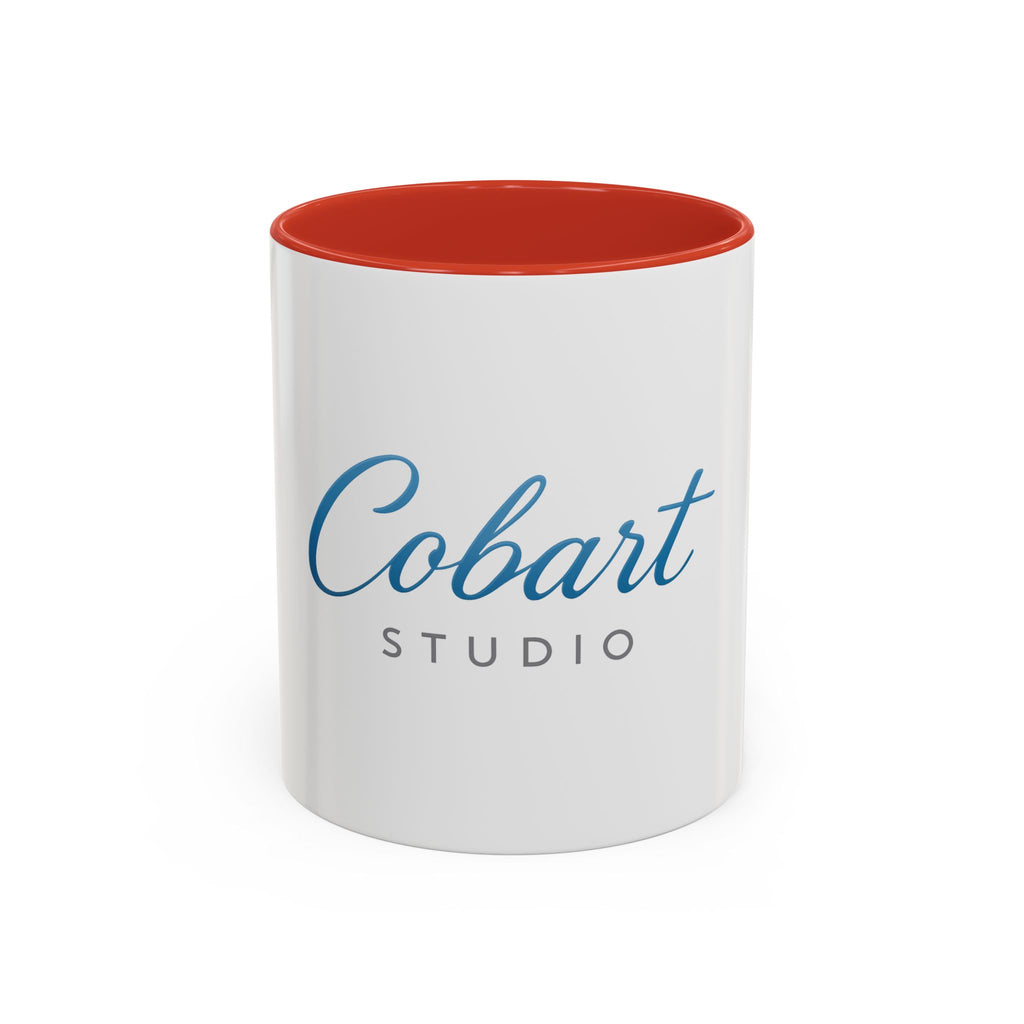Cobart Studio Branded Accent Coffee Mug – 11/15oz Ceramic Mug (Black Handle & Rim)