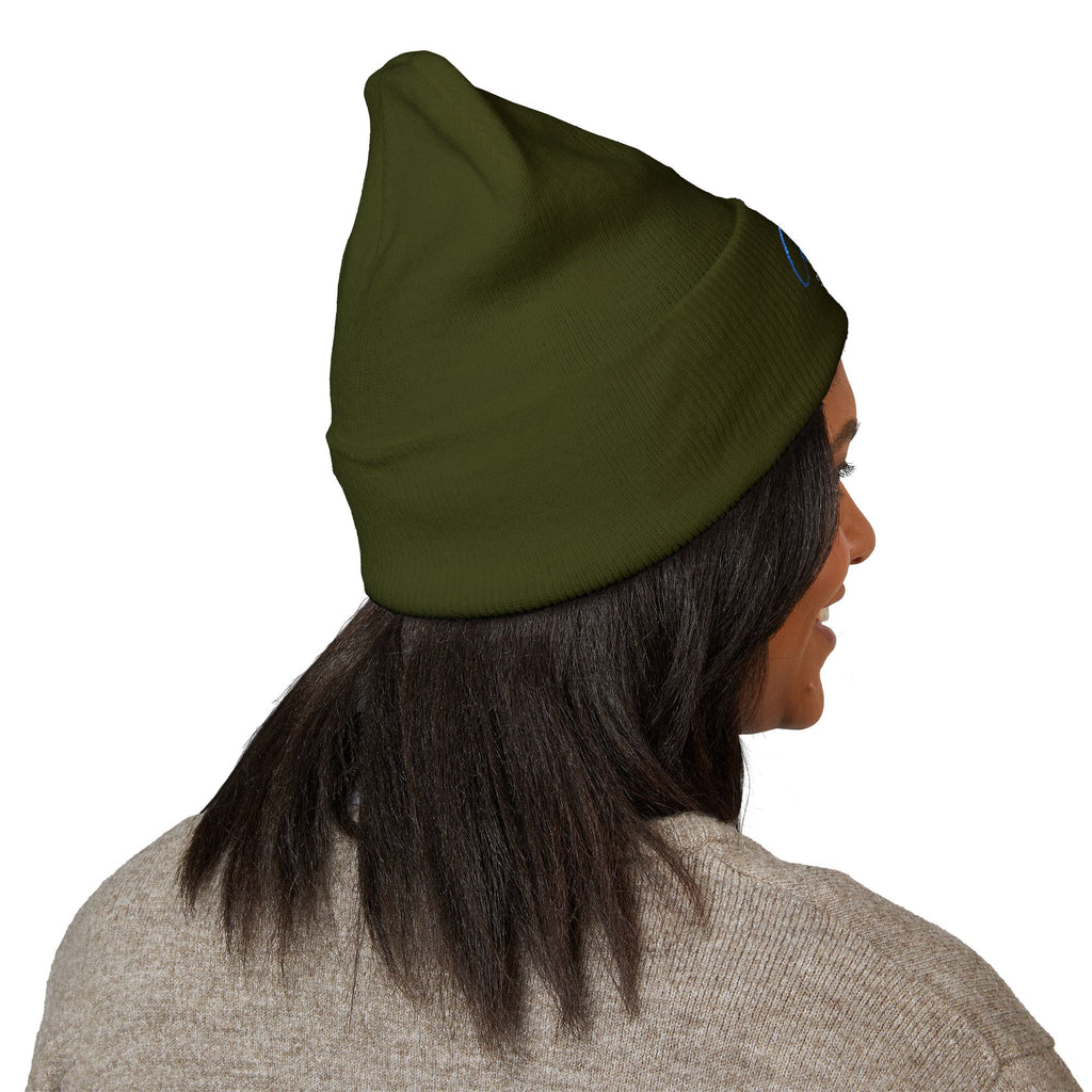 Embroidered 'Cobalt Studio' Classic Cuffed Beanie — Cozy Logo Knit Hat