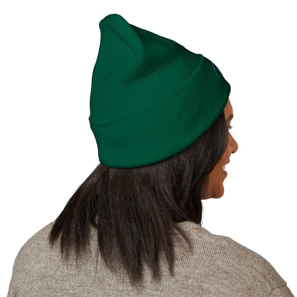 Embroidered 'Cobalt Studio' Classic Cuffed Beanie — Cozy Logo Knit Hat