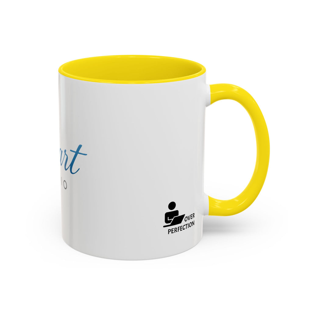 Cobart Studio Branded Accent Coffee Mug – 11/15oz Ceramic Mug (Black Handle & Rim)