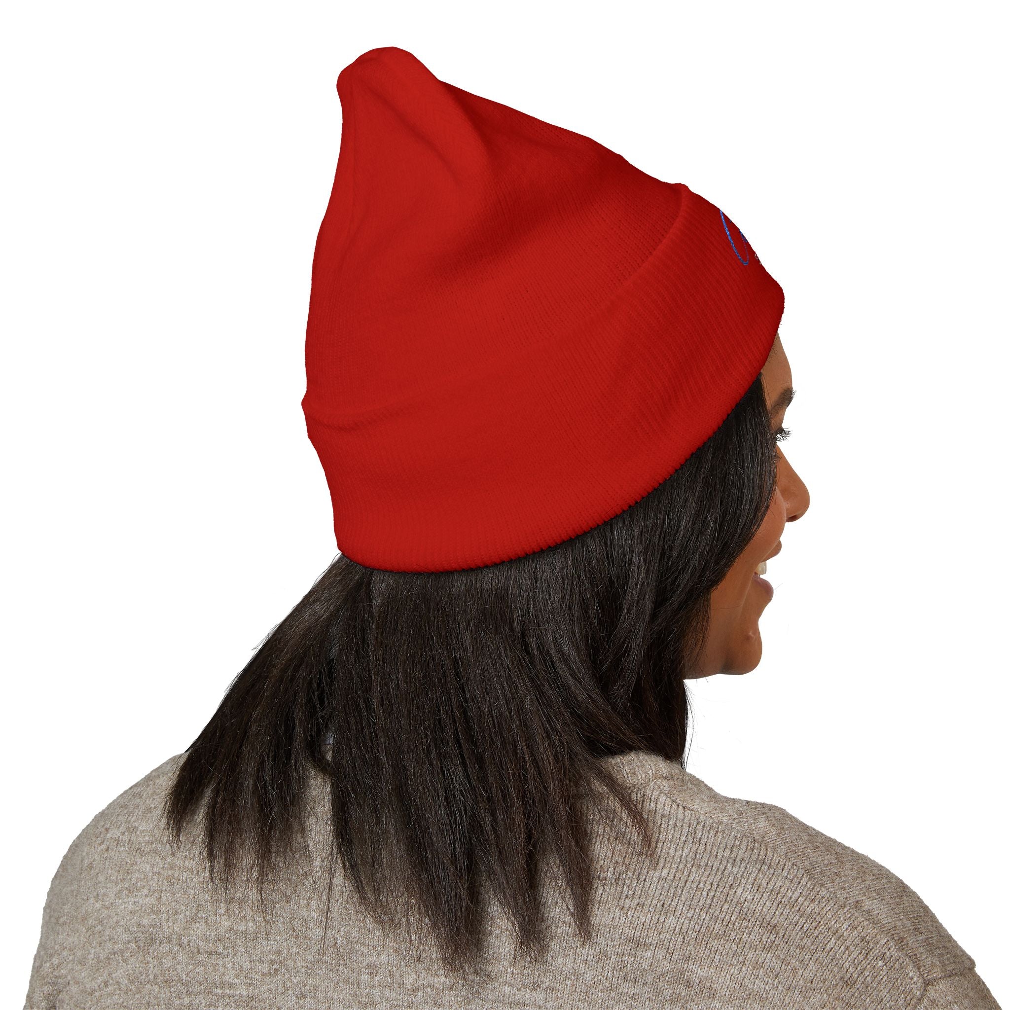 Embroidered 'Cobalt Studio' Classic Cuffed Beanie — Cozy Logo Knit Hat