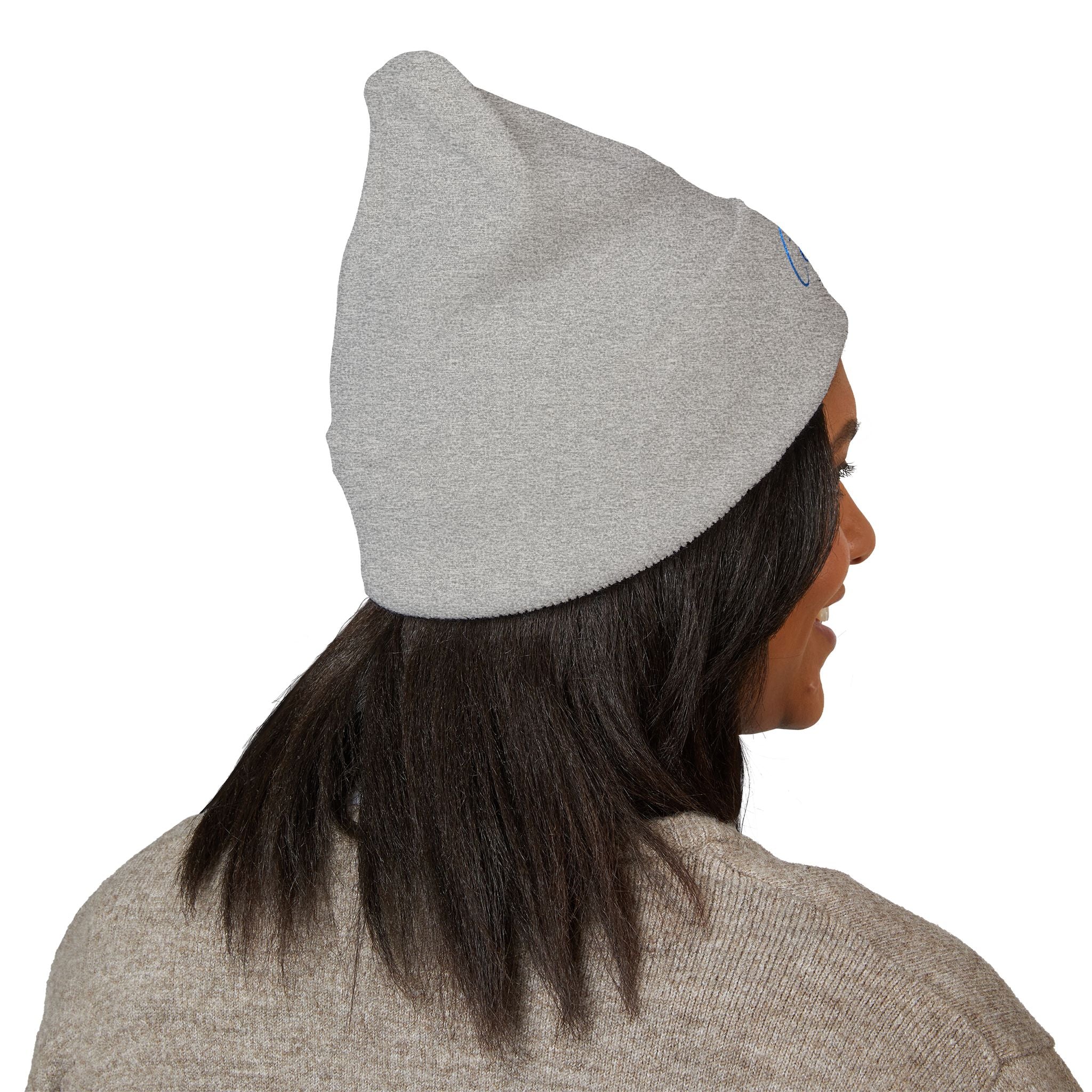 Embroidered 'Cobalt Studio' Classic Cuffed Beanie — Cozy Logo Knit Hat