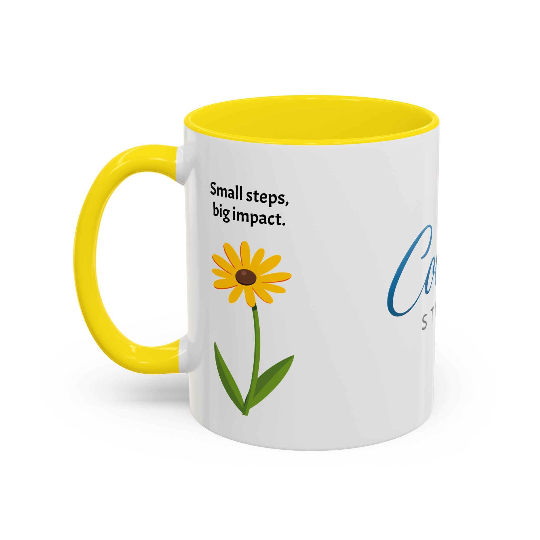 Cobart Studio Branded Accent Coffee Mug – 11/15oz Ceramic Mug (Black Handle & Rim)